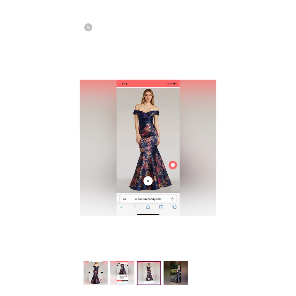 Floral Navy Feriani Couture size 12 evening gown